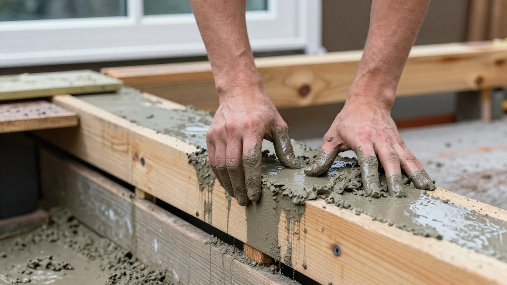 Wie berechne ich das Betonvolumen für Stufen?