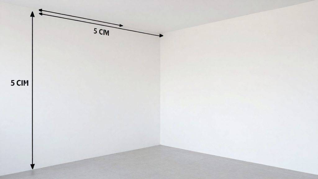 Worked example: an 8 x 10 ft bedroom with an 8 ft ceiling