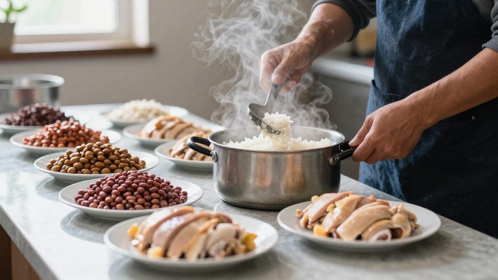 Quantos gramas por pessoa em cada tipo de almoço?