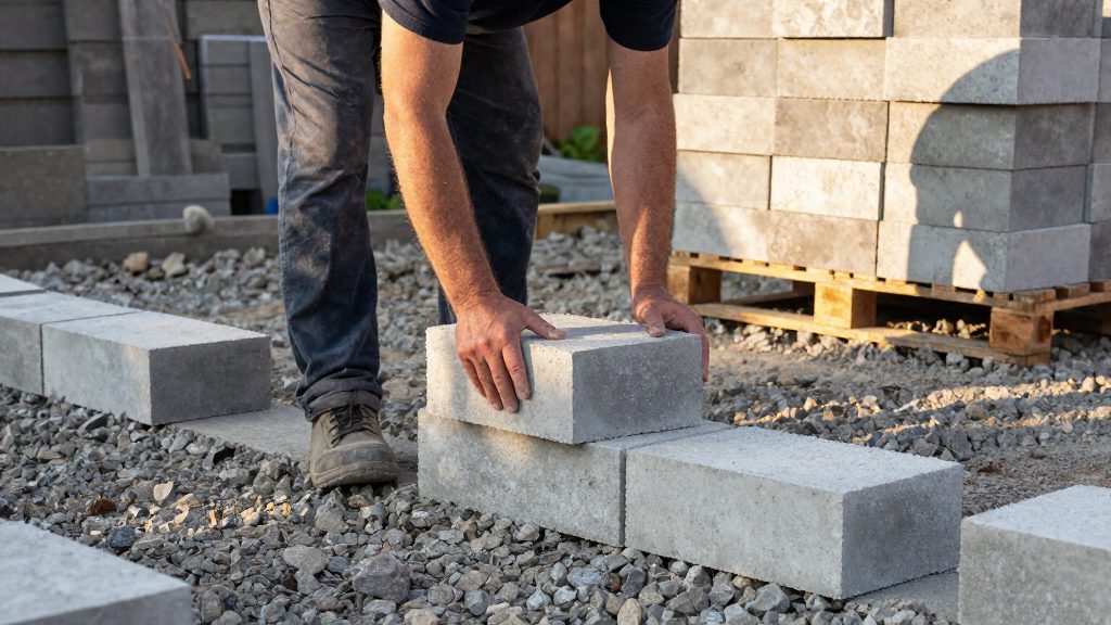 How do you count blocks for an 8 foot wall?