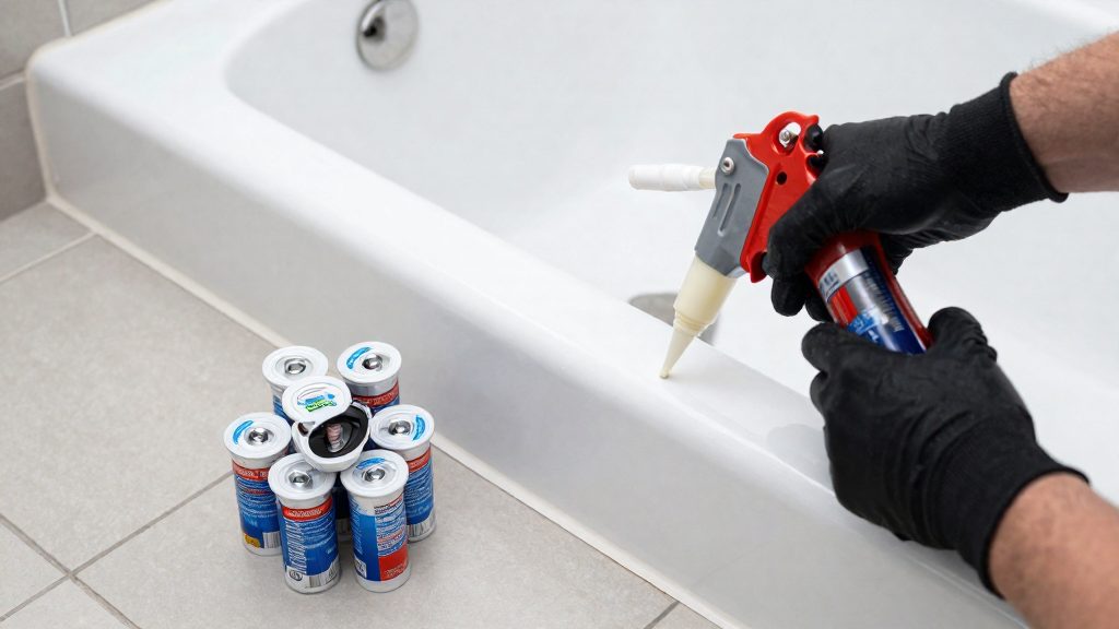 How do you measure the seams around a tub?