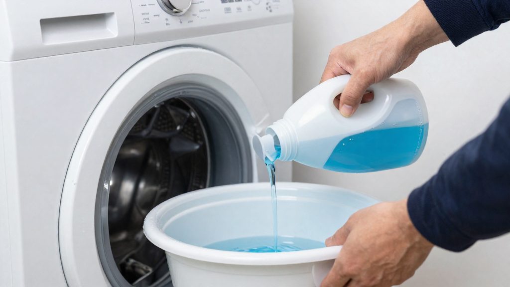 When does an HE washer need less detergent?