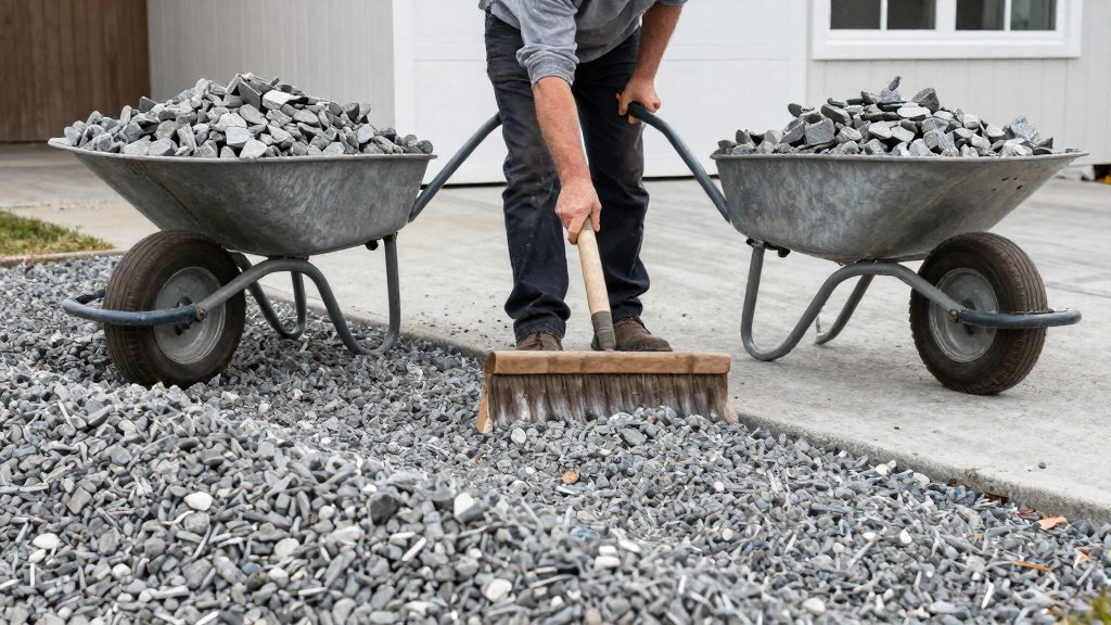 How do you calculate the volume of gravel?