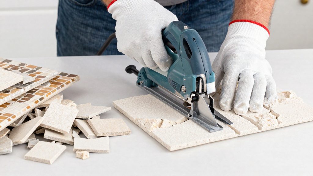 Why do mosaics and natural stone need a larger margin?