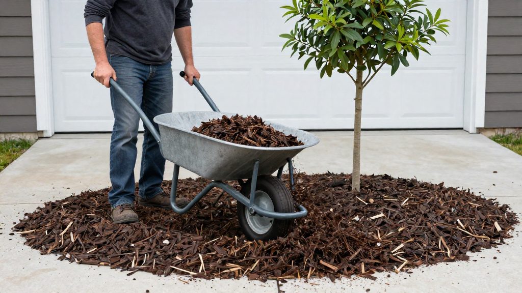 Mulch Needed Around a Tree Ring: Depth, Width and Volume