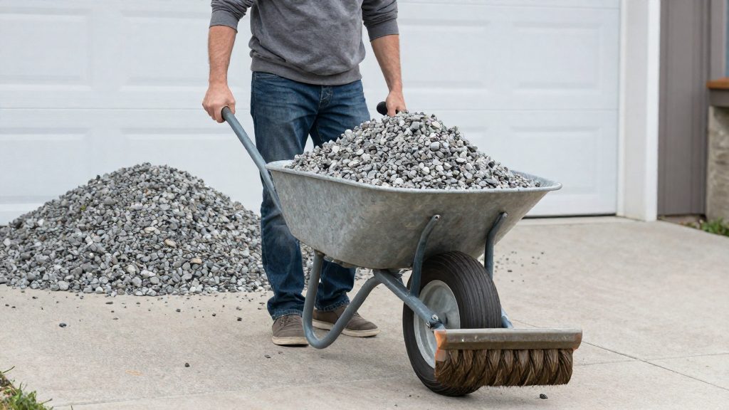 Come si calcola il volume di ghiaia per un vialetto?