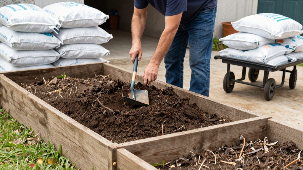 Quanta terra vegetal para encher canteiro elevado: cálculo