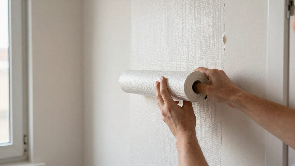 Wie viele Tapetenrollen brauche ich für eine Wand mit Tür?